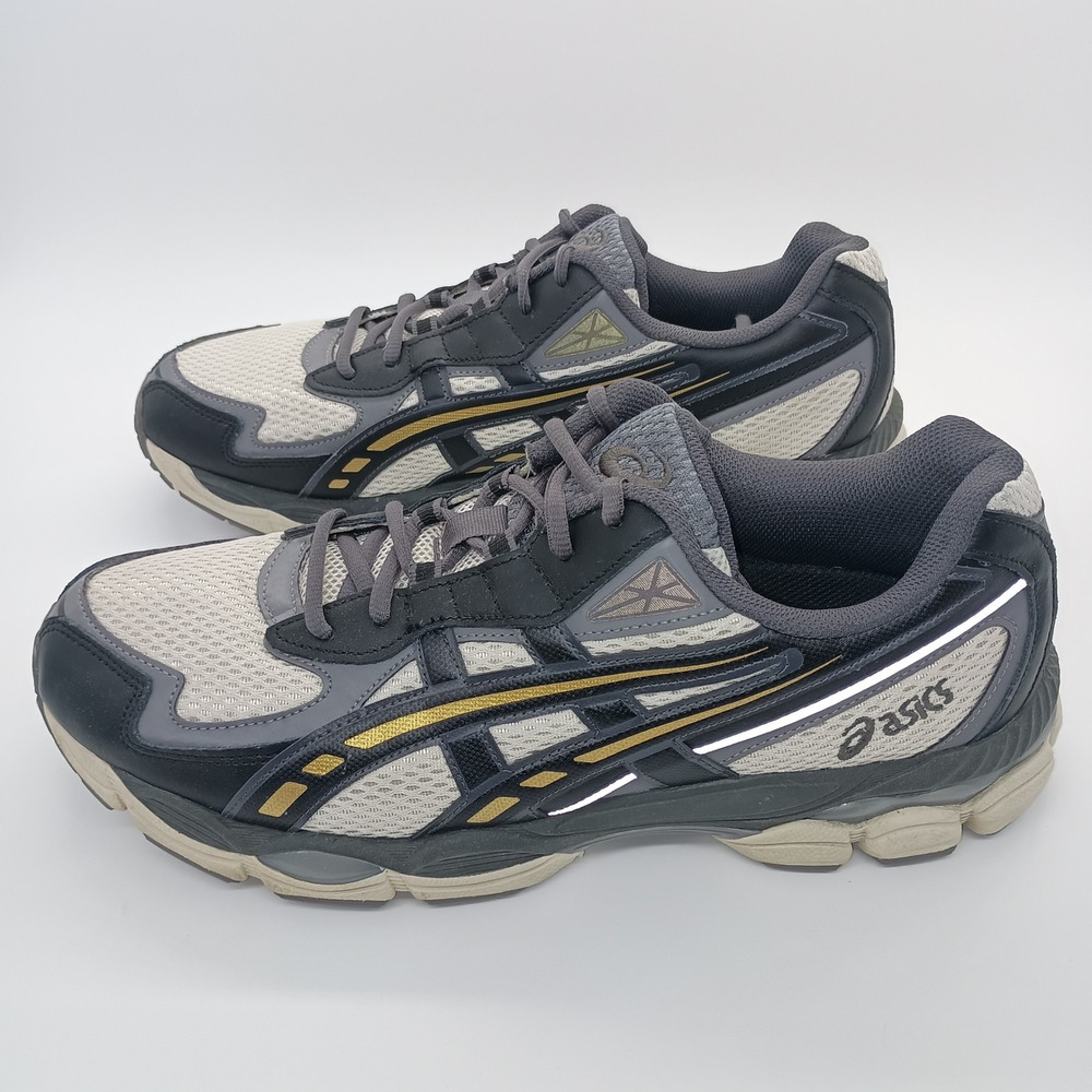 ASICS Gel-NYC Graphite Grey Birch Gold Running Shoes 1203A542 Mens 12 - Picture 3 of 7